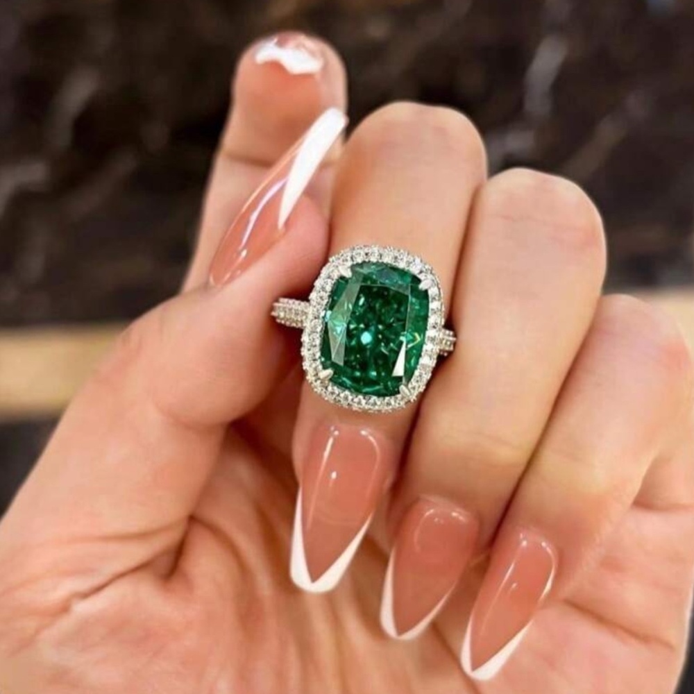 Rectangular Diamond Bridal Ring - image 4